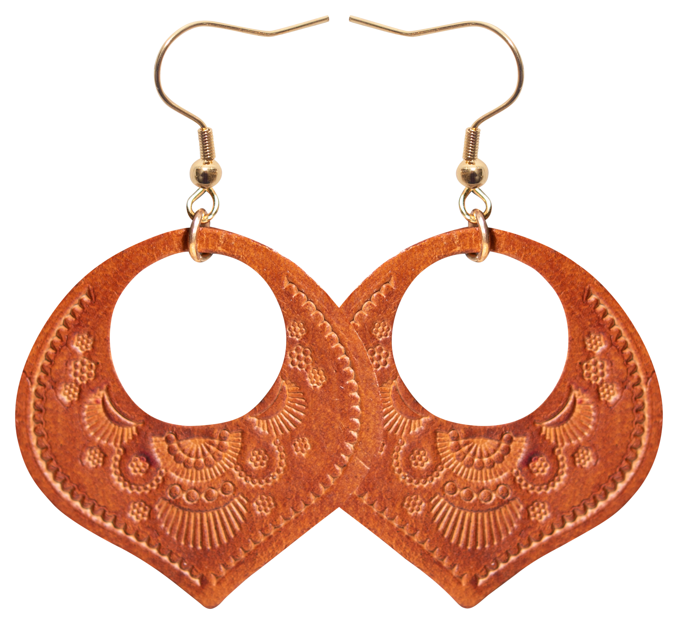 Amanda Blu Brown Stamped Leather Earrings | Cabela's